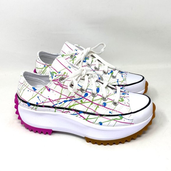 Converse Run Star Hiker OX White Magenta Platform Canvas Women's 571873C - Picture 7 of 9